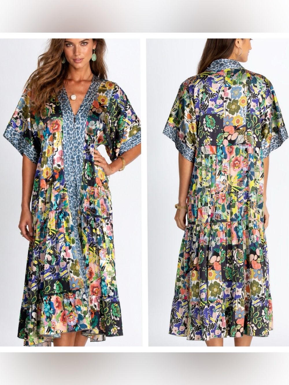 Johnny Was silk Chelsea Sea Gardens Kimono/dress NWT